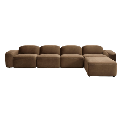 Brunello Large Sectional Sofa Brown Velvet