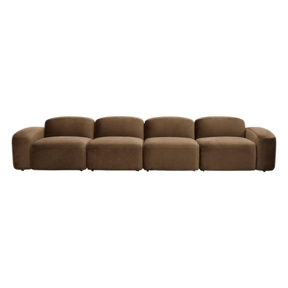 Brunello 4-Piece Sofa Brown Velvet