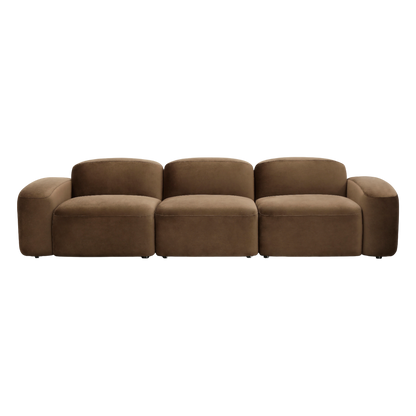 Brunello 3-Piece Sofa Brown Velvet
