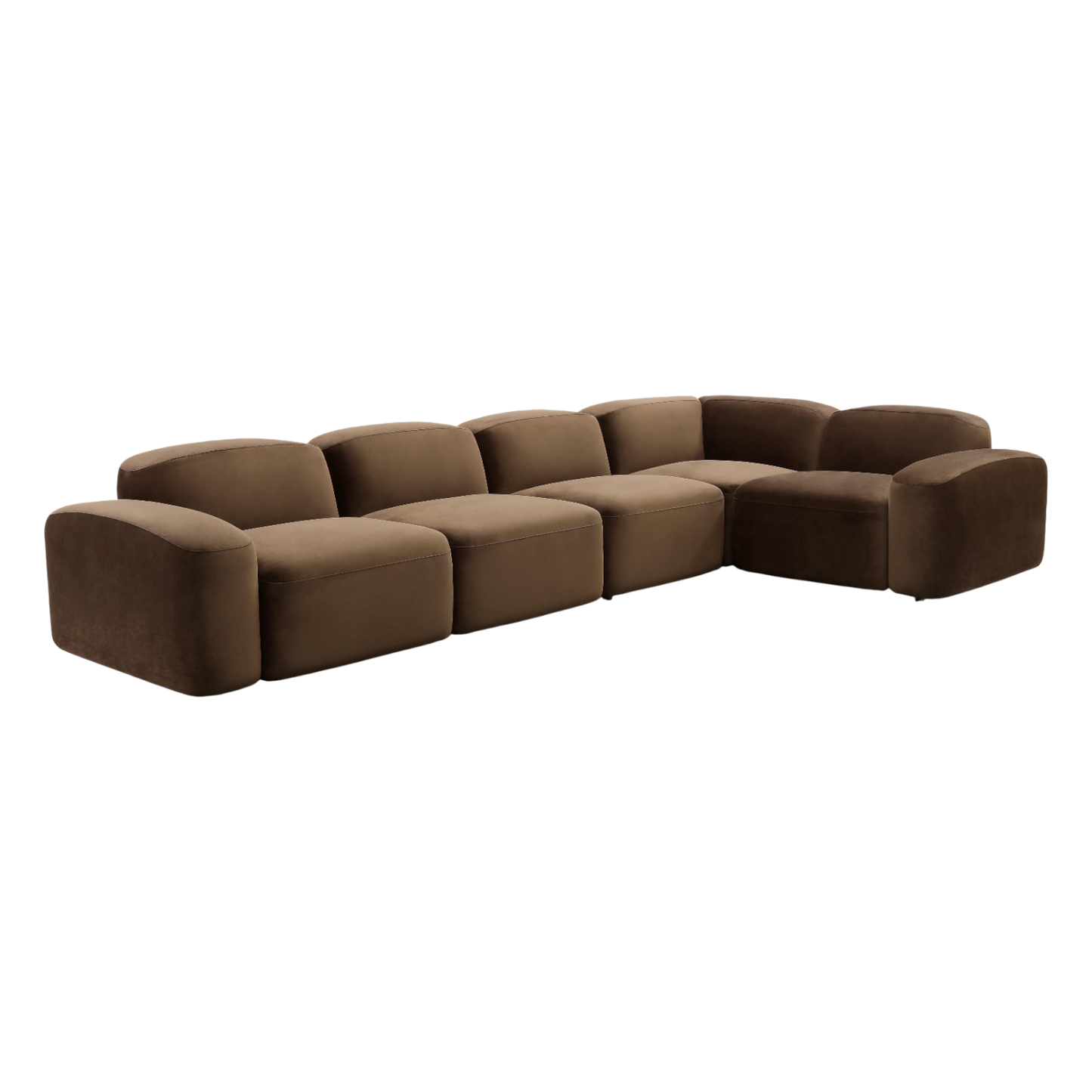 Brunello Large Modular Sofa Brown Velvet