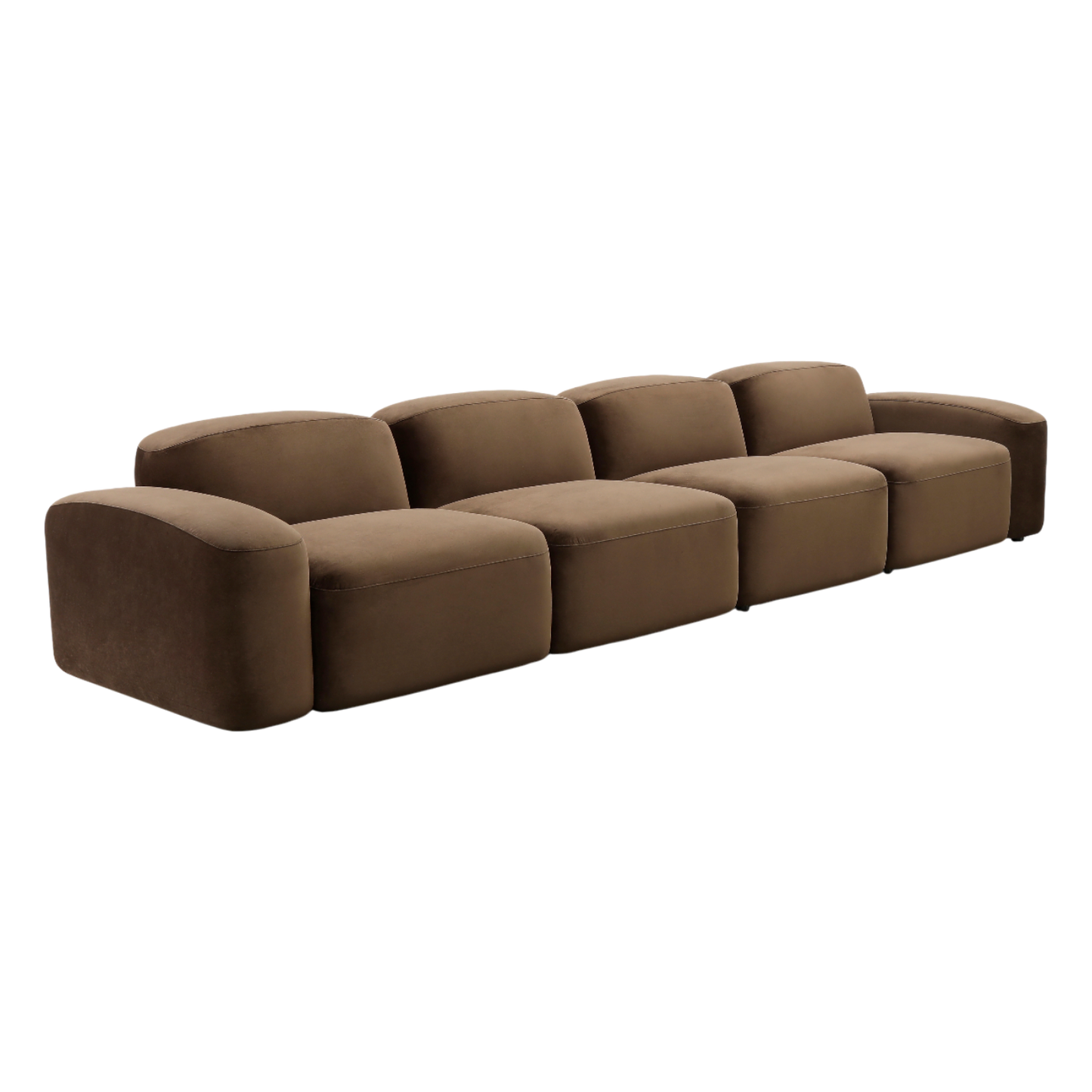 Brunello 4-Piece Sofa Brown Velvet