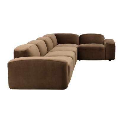 Brunello Large Modular Sofa Brown Velvet