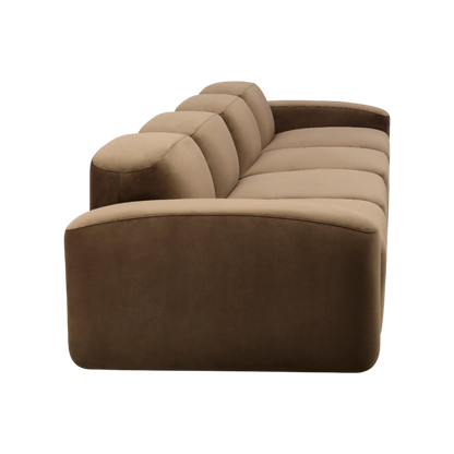 Brunello 4-Piece Sofa Brown Velvet