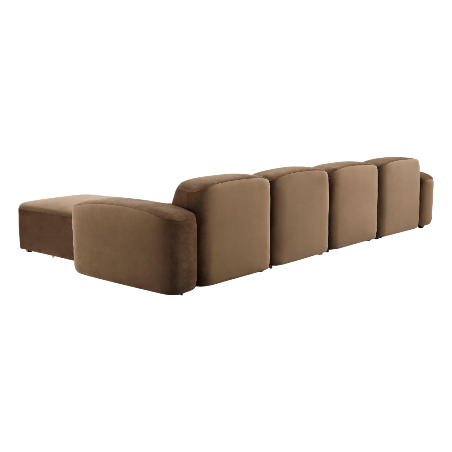 Brunello Large Sectional Sofa Brown Velvet