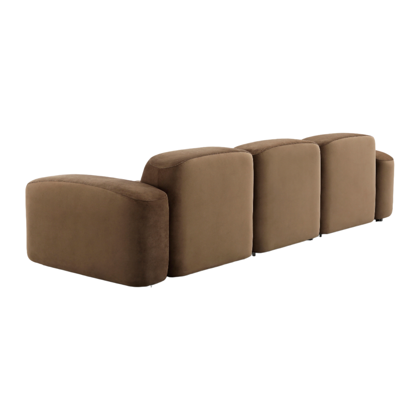 Brunello 3-Piece Sofa Brown Velvet