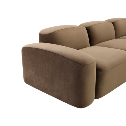 Brunello Large Sectional Sofa Brown Velvet
