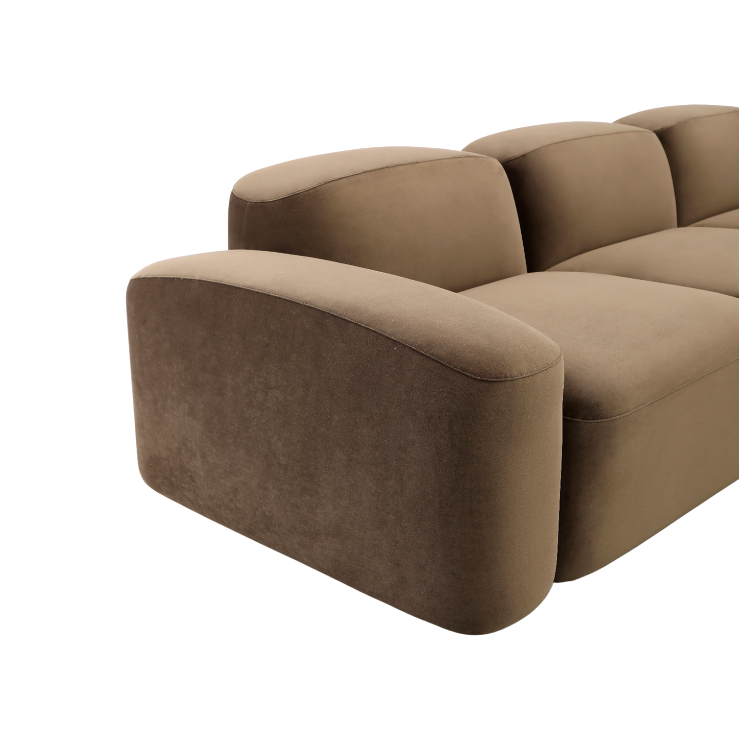 Brunello Large Modular Sofa Brown Velvet