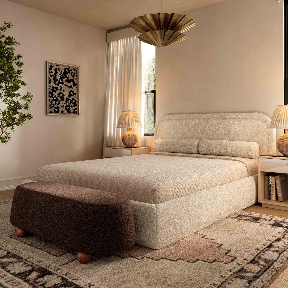 Mell Brown Boucle Bench