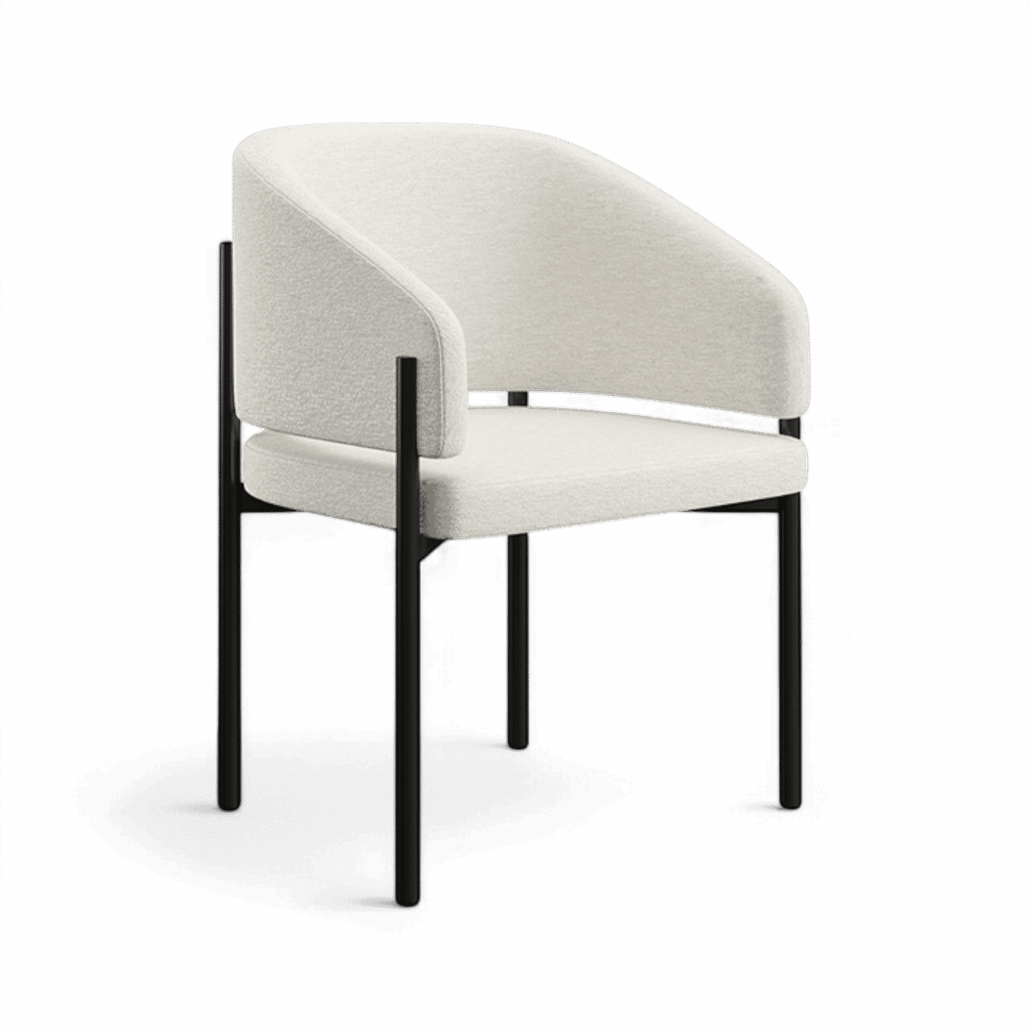 Oxford Dining Chair Off White & Black Frame
