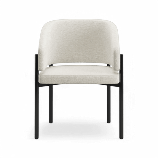 Oxford Dining Chair Off White & Black Frame