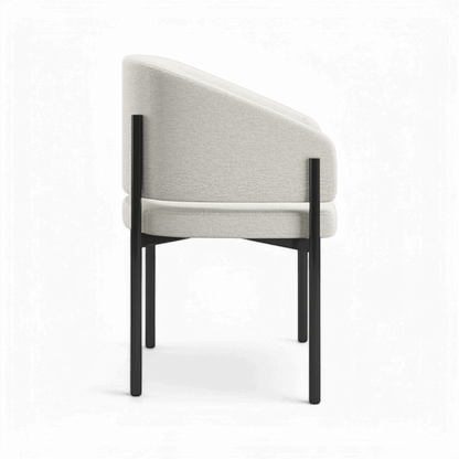 Oxford Dining Chair Off White & Black Frame