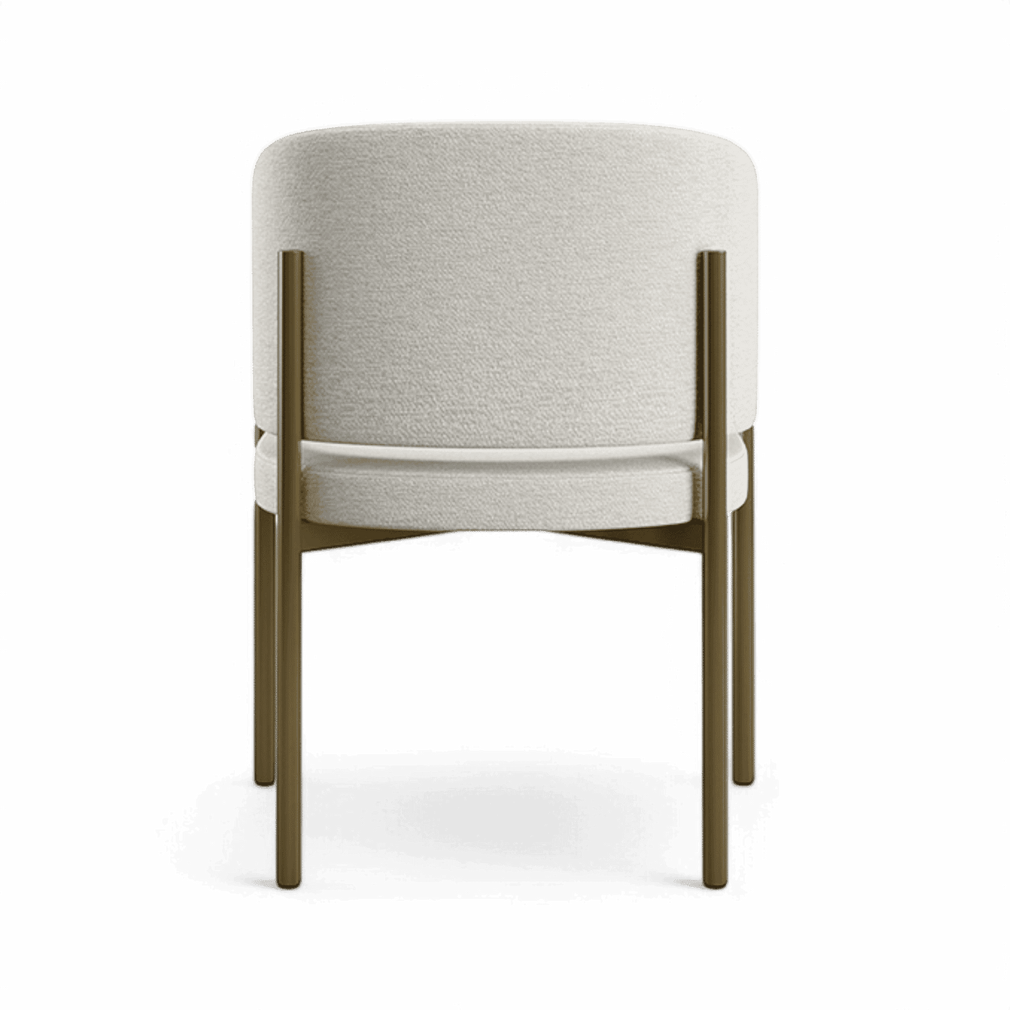 Oxford Dining Chair Off White & Brass Frame