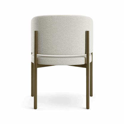 Oxford Dining Chair Off White & Brass Frame