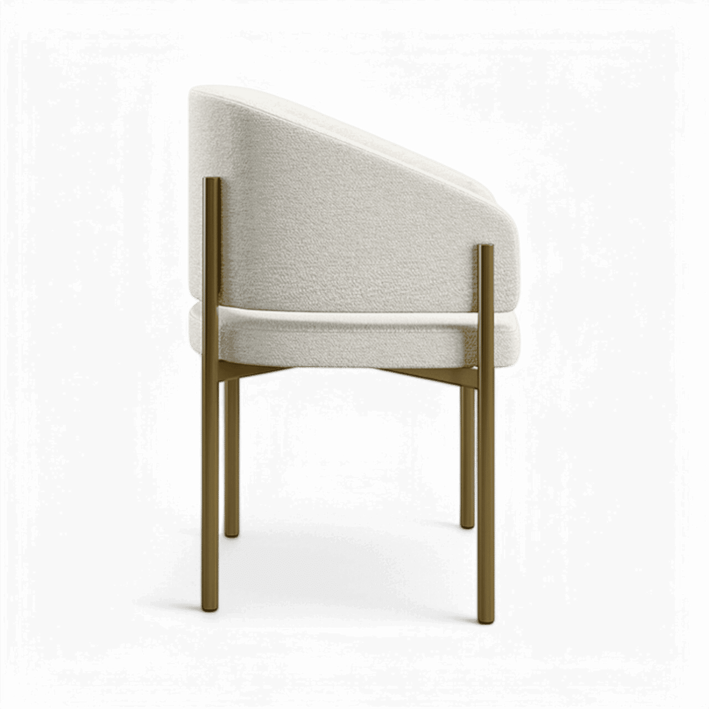 Oxford Dining Chair Off White & Brass Frame
