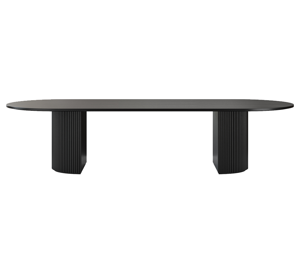 Oxford Rectangular XL Dining Table Black Wood