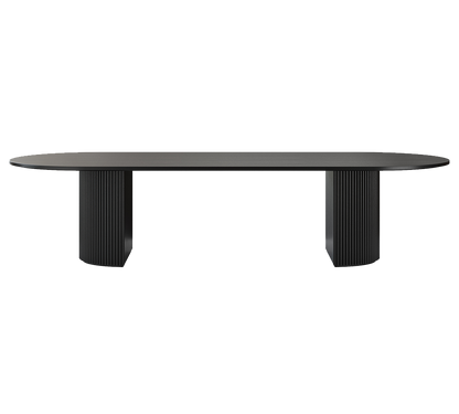 Oxford Rectangular XL Dining Table Black Wood