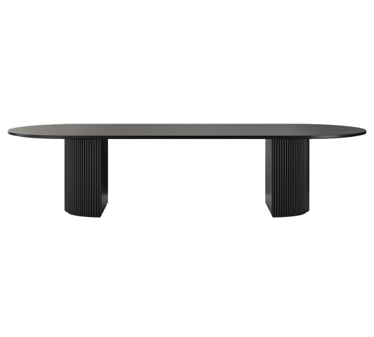 Oxford Rectangular XL Dining Table Black Wood