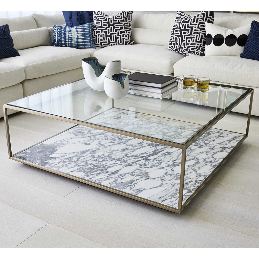 Floating Plane Cocktail Table - Marble/Brass, 2 Cartons