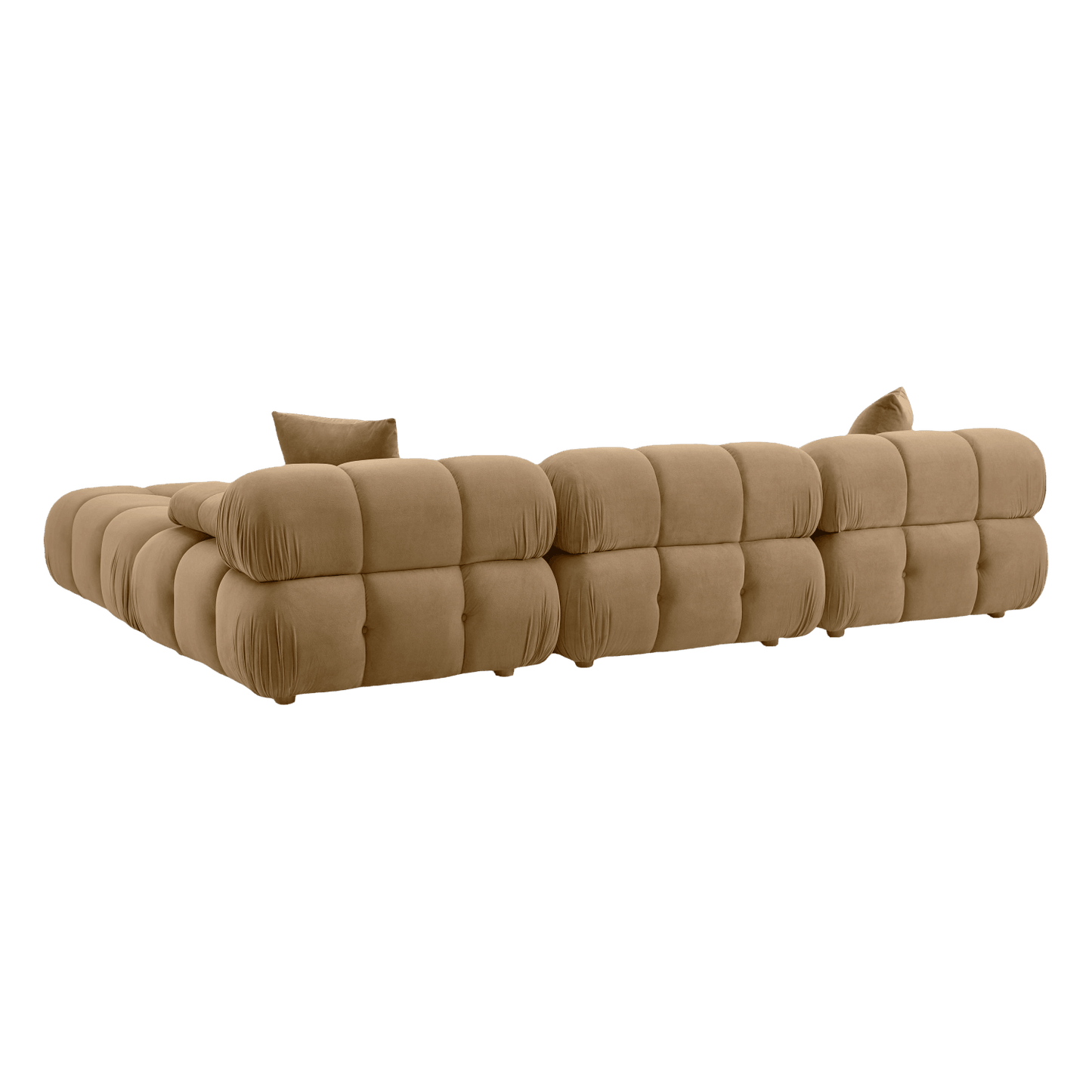 Solace Camel Velvet 4-piece Modular Sectional