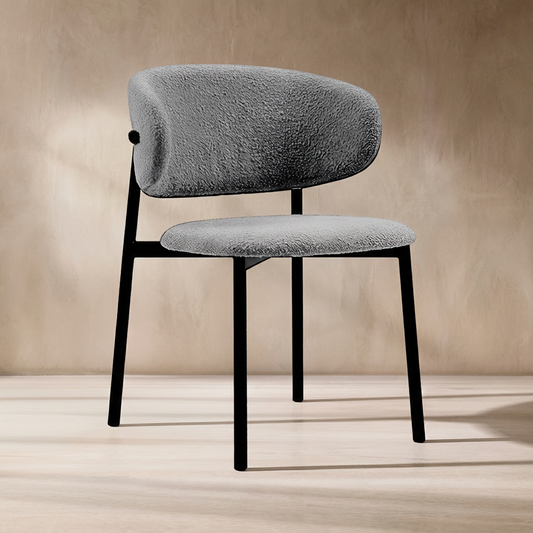 Zoya Dining Chair Gray Boucle