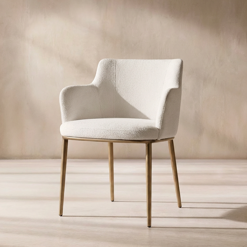 Jade Dining Chair White Boucle