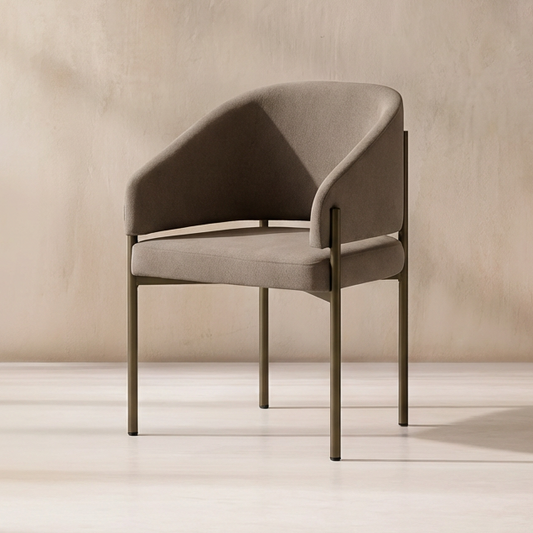 Oxford Dining Chair Mocha & Brass Frame