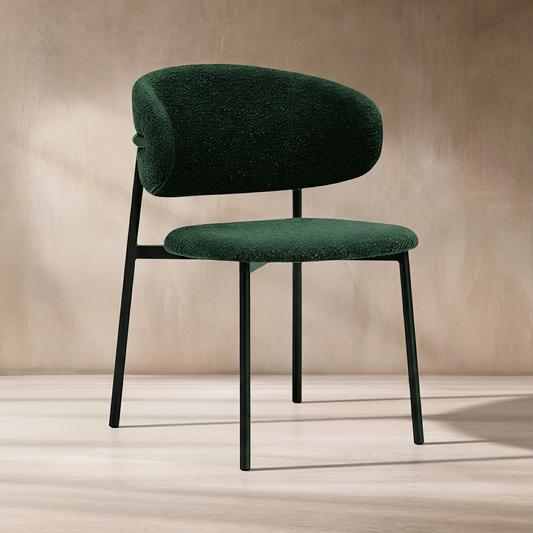 Zoya Dining Chair Green Boucle