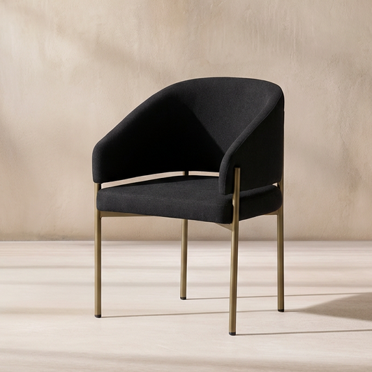 Oxford Dining Chair Black & Brass Frame