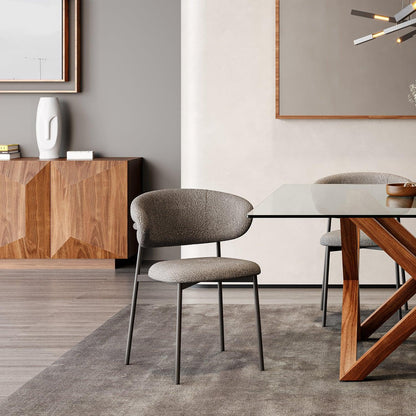 Zoya Dining Chair Gray Boucle